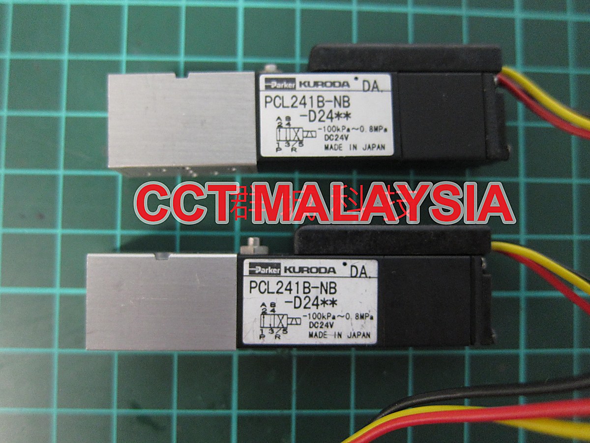 P8XL subchuck Z up/middle solenoid (KURODA PCL241B-NB-D24) — TEL P8 / P8XL / P12 wafer prober part PCL241B-NB-D24
