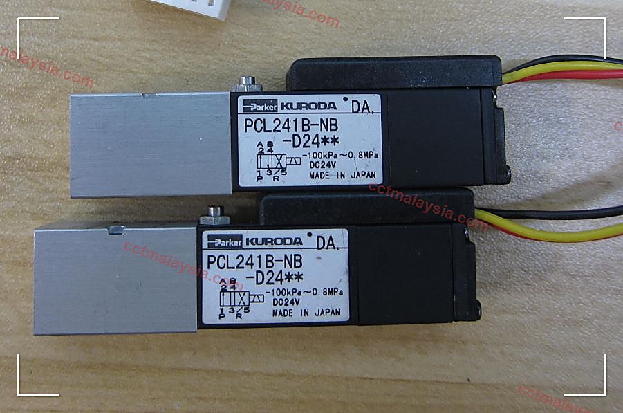 P8XL subchuck Z up/middle solenoid (KURODA PCL241B-NB-D24) — Tokyo Electron (TEL) P8 / P8XL / P12 wafer prober part PCL241B-NB-D24